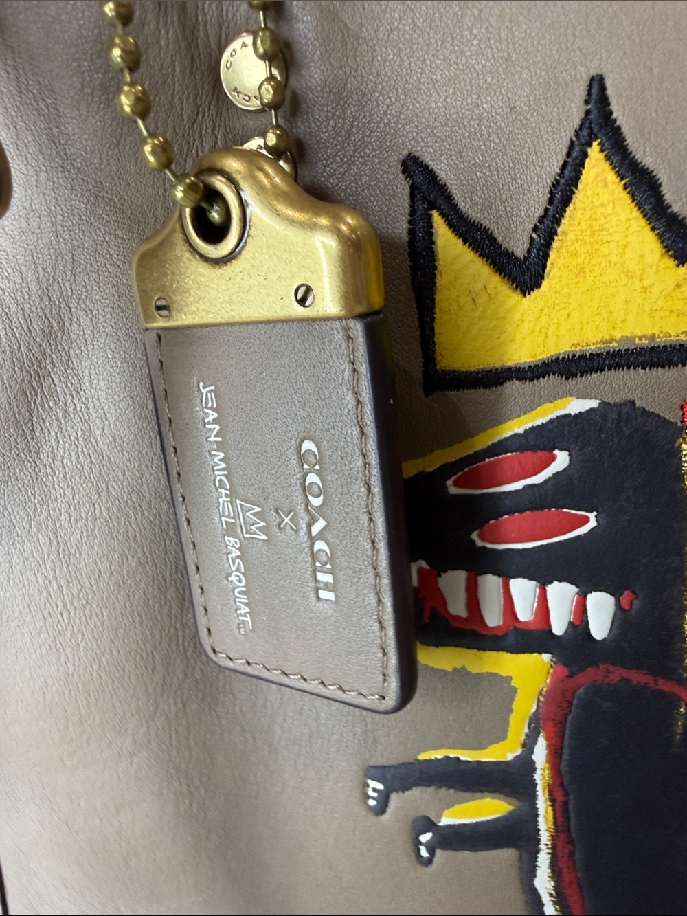 Coach X Rouge 25 Jean Michael Basquat Leather Satchel with Multicolor Rexy Dino - Picture 2 of 16